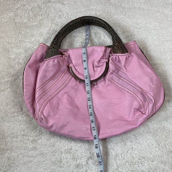 La Philipe faux croc handle oversized pink hobo bag - Picture 5 of 15